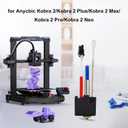 2PCS V5 J-Head Print Head Hotend with 2PCS 0.4mm Hardened Steel Nozzles and 2PCS Silicone Socks for Anycbic Kobra 2/Kobra 2 Plus/Kobra 2 Max/Kobra 2 Pro/Kobra 2 Neo High Speed 3D Printer