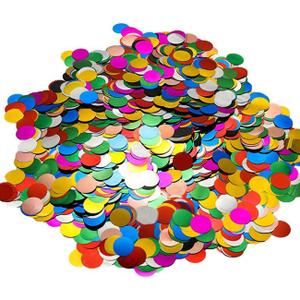 Multicolor Metallic Foil Confetti(0.59 inch) Round Dots Glitter Rainbow Table Confetti for Party Wedding Decorations,2.11 OZ per pack