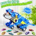 Dinosaur Toys for Kids 3-5, Dinosaur Truck with 12 Cars Toys, Car Track Set, Birthday Gifts Toys for 3 4 5+ Year Old Boys Girls, Transport Carrier Truck for Toddlers, Chritsmas Gifts
