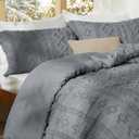 Bedsure Tufted Boho Comforter Set King Size - Grey Boho Bed Set, GentleSoft 3 Pieces Farmhouse-Style Embroidery Bedding, Gifts for Woman, Soft Jacquard King Comforter for All Seasons