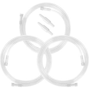 3 Pack Oxygen Tubing with 2pcs Oxygen Tubing Connector - 7Ft Premium Green Crush Resistant Non-Kinking Oxygen Tubes (Clear)