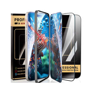 3 Pack Screen Protector for iPhone 15 Plus [6.7 inch] iPhone 16 Pro iPhone 14 2 HD 1 Privacy with Installation Frame, Dynamic Island Compatible,Tempered Glass[9H Hardness]Durable and Drop-Proof Pack of 2