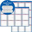 2025 Wall Calendar with Double Sided Tape for Wall hanging, Large Wet & Dry Erase Laminated, Size 24x36
