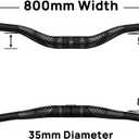 FIFTY-FIFTY Mountain Bike Riser Handlebar, Aluminum Alloy Bicycle Riser Handlebar, 35mm Diameter, 800mm Wide MTB Bar (Black, 38mm Rise)