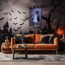 Funny Halloween Ghost On Toilet Canvas Posters Bathroom Ghost Black Cat Wall Art Whimsical Goth Dark Academia Horror Prints Painting For Living Room Bedroom Wall Decor 12x16in Unframed (12L" x 16W", Multi 10)