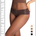DancMolly Sheer to Waist Control Top Pantyhose, 2 Pairs Women's Tights T-Crotch, Everyday Office Wear, Medias de Mujer (X-Large, Coffee)
