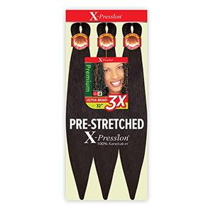 Sun Taiyang Outre Synthetic Pre Stretched ULTRA BRAID - XPRESSION 3X 32'' (Color:1B Off Black)