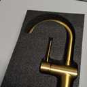 KENES Brushed Gold Single Handle Bathroom Faucets Modern Prep Wet Bar Sink Faucets Bathroom Sink Faucet with Drain Assembly & Deck Plate, Farmhouse RV Camper Outdoor Utility Faucet, KE-9005B-4 (Short)