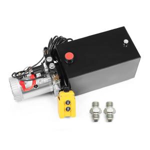 Nakkaa 12V DC Hydraulic Power Device 10 Quart Double Acting Hydraulic Dump Trailer Pump for Lifting and Lowering Dump Trailer Trucks