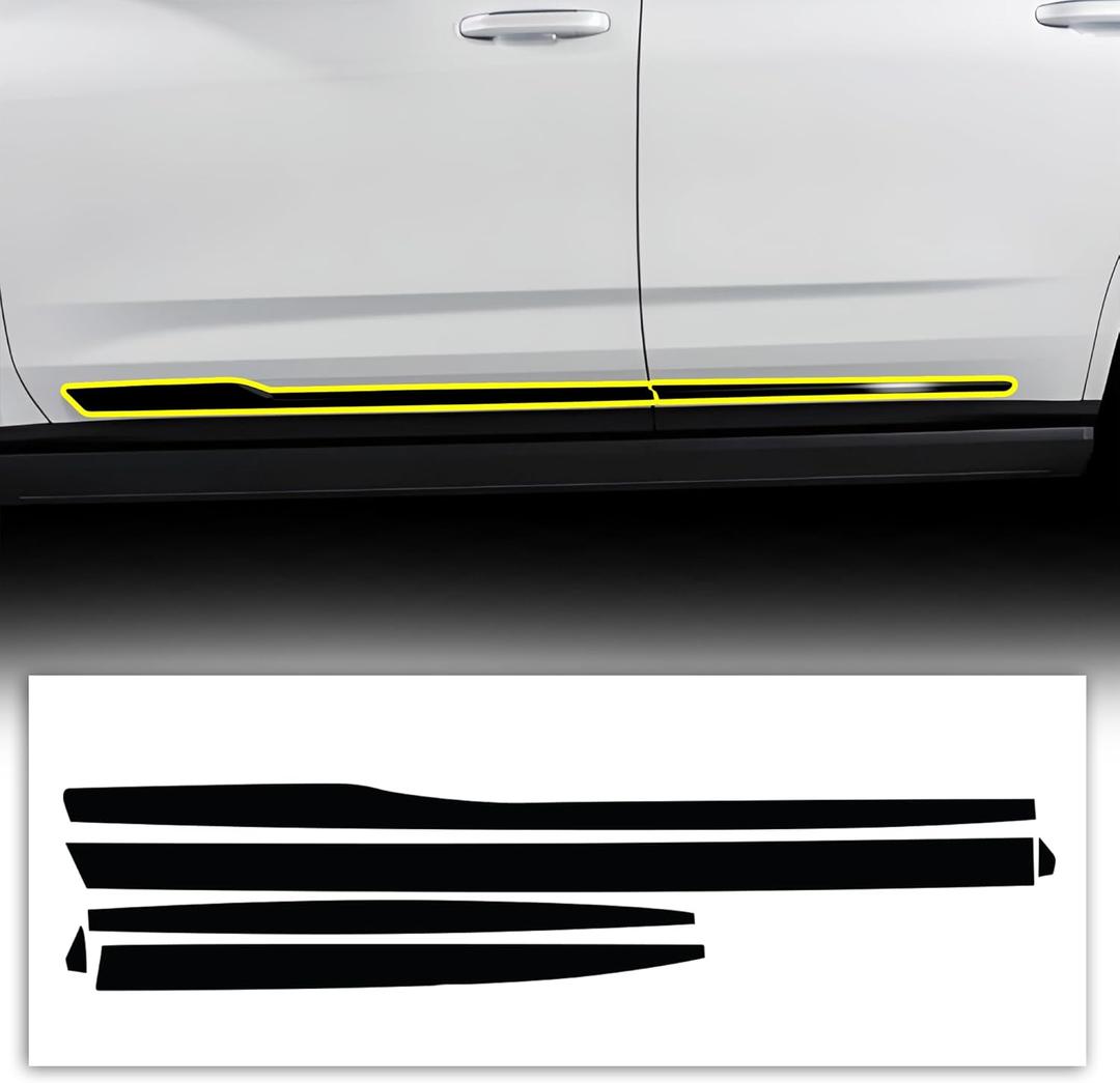 BOGAR TECH DESIGNS Lower Side Chrome Delete Overlay Compatible with Cadillac Escalade 2021-2024, Gloss Black