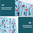 Mens Swim Trunks 7 Inch Inseam Board Shorts with Compression Liner Swimsuit Bathing Suit Quick Dry (Blue)