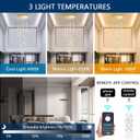 12-Lights Chandelier LED Dimmable Chandeliers for Entryway Flush Mount Ceiling Pendant Light Fixture Crystal Chandeliers for Living Room Gold Finished Lighting Modern High Ceiling Chandelier