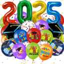 56 Pieces 5TH Grade Graduation Balloons 2025 5TH Grade Graduate Party Decorations Peace Out Fifth Grade Balloon for Celebration Graduation Class Ceremony School Party Supplies