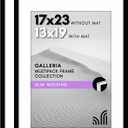 Americanflat 17x23 Picture Frame with Polished Plexiglass - Set of 2 - Use as 13x19 Frame with Mat or Display 17x23 Photo Without Mat - Galleria Collection - Picture Frames for Wall Display - Black