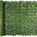 Jinwu Artificial Ivy Privacy Fence Screen, 39.4x118 in Artificial Faux Ivy Hedge, Expandable Faux Privacy Fence with 80 pcs Zip Ties, Decoration for Outdoor Garden, Color Printing Sweet Potato Leaves
