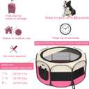 Portable Pet Puppy Dog Cat Playpen, 8-Panel Indoor/Outdoor Puppy Pen with Shade Cover & Travel Bag - Waterproof Dog Cat Tent