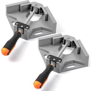 Bates- Corner Clamps for Woodworking, 2 Pack, 90 Degree Clamp with Adjustable Swing Jaw Aluminum Alloy Frame, Right Angle Clamps for Woodworking