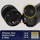 Bollard Light 39", 120-277V, 20W, 3CCT 3000-5000 Kelvin, Louvered Dome, Vandal Proof