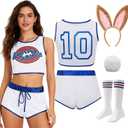 Women Lola #10 Movie Basketball Jersey Halloween Cosplay Costume (Small)
