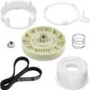 W10721967 Washer Pulley Clutch Kit & W10006384 Drive Belt by Techecook - Compatible for Whirlpool Kenmore Maytag Washing Machine Replaces PS10057144 W10006354 W10006356 W10239973 WTW5000DW1 MVWX655DW1