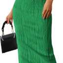 PRETTYGARDEN Summer Dresses for Women Sleeveless Bodycon Dress Textured Back Slit Sexy Cocktail Party Beach Vacation Clothes (Green, M)