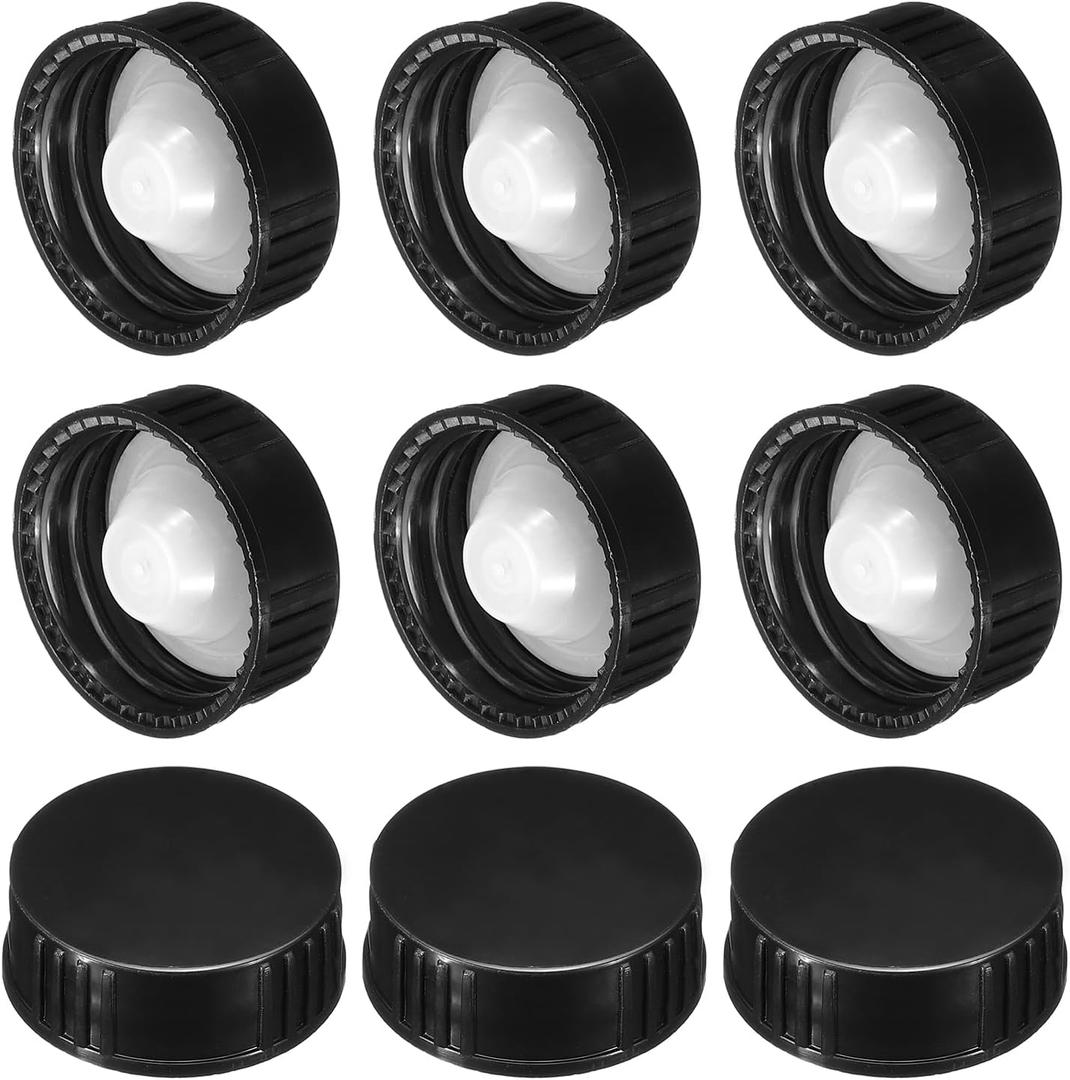PATIKIL 28mm Phenolic Resin Cover, 72pcs Poly Seal Screw Cap Growler Cap Phenolic Cover Thread for 28-400 Glass Beer Brewing Bottles Gallon Growler Gallon Jug, Black