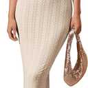 SOLY HUX Women's Maxi Dress Crochet Ruffle Sleeveless Backless Bodycon Long Dresses, X-Small