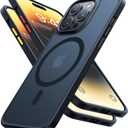 TORRAS Stronger Magnetic for iPhone 14 Pro Case, 12 FT Military Grade Drop Tested, Compatible with MagSafe, Slim Protective Matte Silicone for iPhone 14 Pro Phone Case, Translucent Back/Black Edge