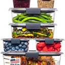 Rubbermaid Brilliance Food Storage Containers, 14 Piece Plastic Containers with Lids, BPA-Free, Leak Proof, Clear (Set of 7 Assorted Containers)