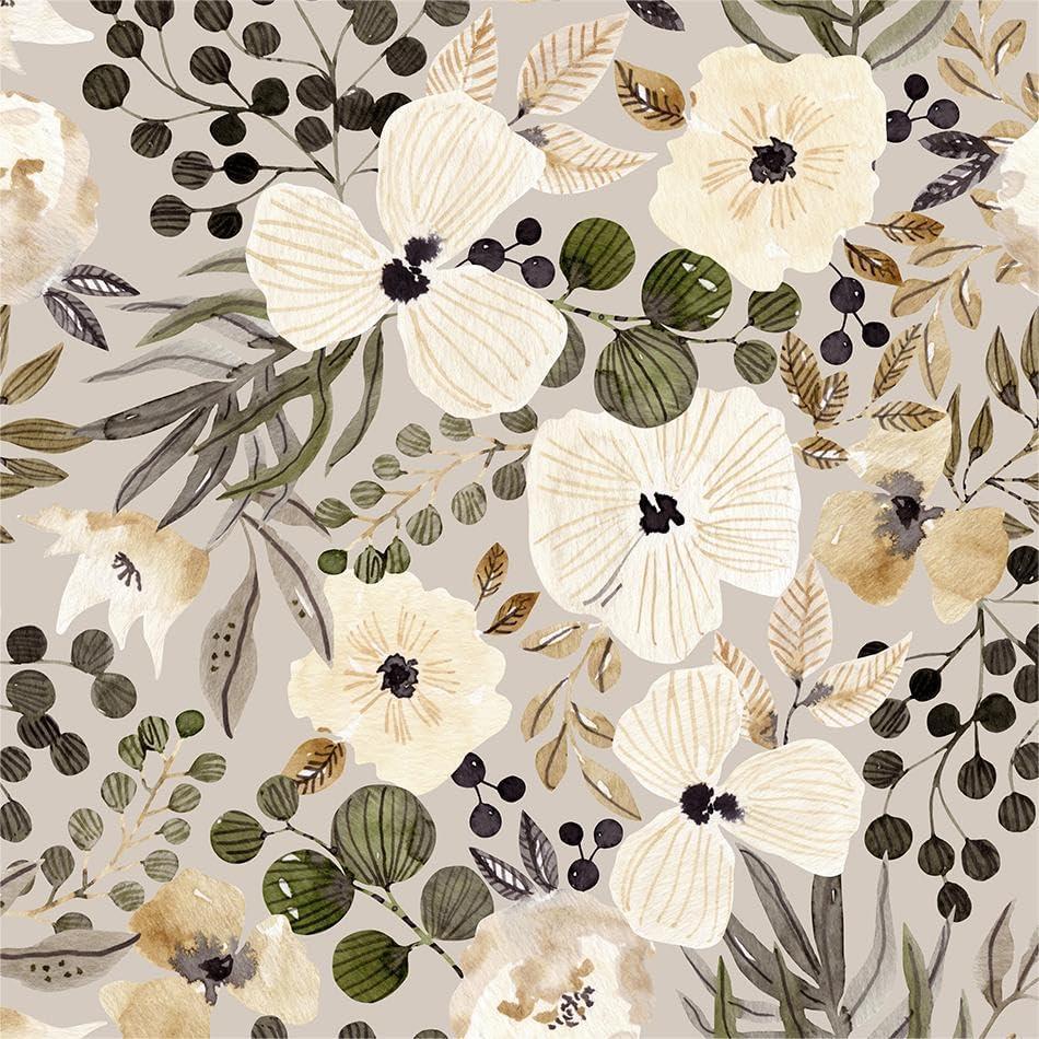 18"x236" Boho Cream/Brown Daisy Flower Peel and Stick Self Adhesive Wallpaper Removable Contact Paper Stick on Easy Peel Off Wall Paper for Kitchen Bedroom Bathroom Renter (Pink, White)