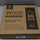 ZOBER High-Grade Wooden Suit Hangers with Non Slip Pants Bar Smooth Finish Solid Wood Coat 360° Swivel Hook Precisely Cut Notches for Camisole, Jacket, Pants - 10 Pack, Vintage