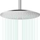 All Metal Rain Shower Head - Heavy Duty Stainless Steel, Easy Install, High Water Flow, Ultra-Thin Modern Design for Bathroom (Brushed Nickel, 16)