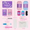 Auoinge Crochet Kit for Beginners Kids, Learn to Crochet Starter Kit with Step-by-Step Video Tutorials, Amigurumi Beginner Crochet Kit for Adults, Knitting Kit Family (Axolotl-2BP)