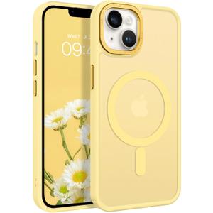 BENTOBEN Magnetic for iPhone 14 Plus Case, [Compatible with MagSafe] Translucent Matte Frosted Slim Lightweight Shockproof Women Men Girl Protective Cover Case for iPhone 14 Plus 6.7", Yellow
