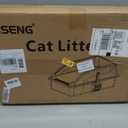 Stainless Steel Cat Litter Box, Extra Large XL Odor Free Metal Litter Box with High Sides Lid, Open Top Litter Pan Include Scoop Easy Cleaning Kitty Cat Box Anti-Urine Leakage, Non-Sticky