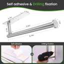 Paper Towel Holder Under Cabinet - Wall Mount & Self-Adhesive, Silver Stainless Steel, Hanging Paper Towels Holder for Kitchen & Bathroom, Strong Stick-On or Screw Mount Kitchen Paper Towel Rack