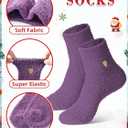 24 Sets Christmas Sock Gifts Holiday Xmas Fluffy Winter Warm Socks Bulk and Colorful Creative Fun Tags and Bags for Women Holiday Party Goodie Bag