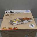 Bella 10"x 20" Ceramic Fold-n-Store Dual Temp Griddle, Fits-anywhere Kitchenware, EverGood Ceramic Nonstick Coating, 2 Temperature Zones up to 400F, Dishwasher Safe Drip Tray, 1500 Watt, Oatmilk