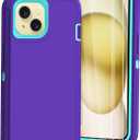 Tall silver for iPhone 15 Case with [2 Screen Protector ], Military Grade Shockproof Heavy Duty Drop Protection Rugged Case 6.1"(Purple Blue)