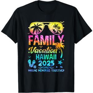 Family Vacation 2025 Hawaii Matching Memories Together T-Shirt (Small, Black)
