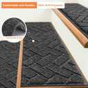 BEQHAUSE Stair Treads Non Slip Stair Runners Step Carpet Mat for Wooden Steps Indoor Machine Washable 28inX9in Edging Polyester Soft Stair Rugs for Kids Elders Pets with TPE Backing(Black,4pcs)