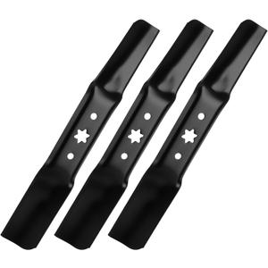 942-05052A 50" Mower Blades for Cub Cadet XT1 LT50 GT50 XT2 LX50 ZT1 ZT2 50 RTZ S50 L50 SX50 LX50 L34 Zero Turn Troy-Bilt Super Bronco Mustang 50" Lawn Tractor, Medium Lift, 6 Point Star, 3 Pack Black