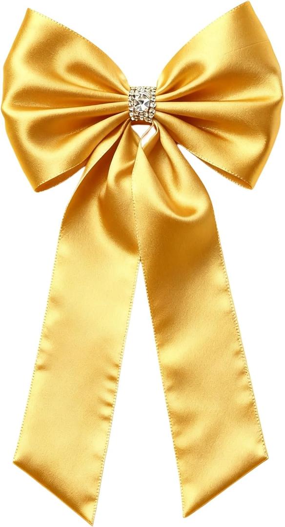 Meseey Giant Satin Bow 27x39 Inch Extra Large Decorative Bow for Christmas Tree Topper,Party,Home Wall,Baby Shower & Birthday DecorGold