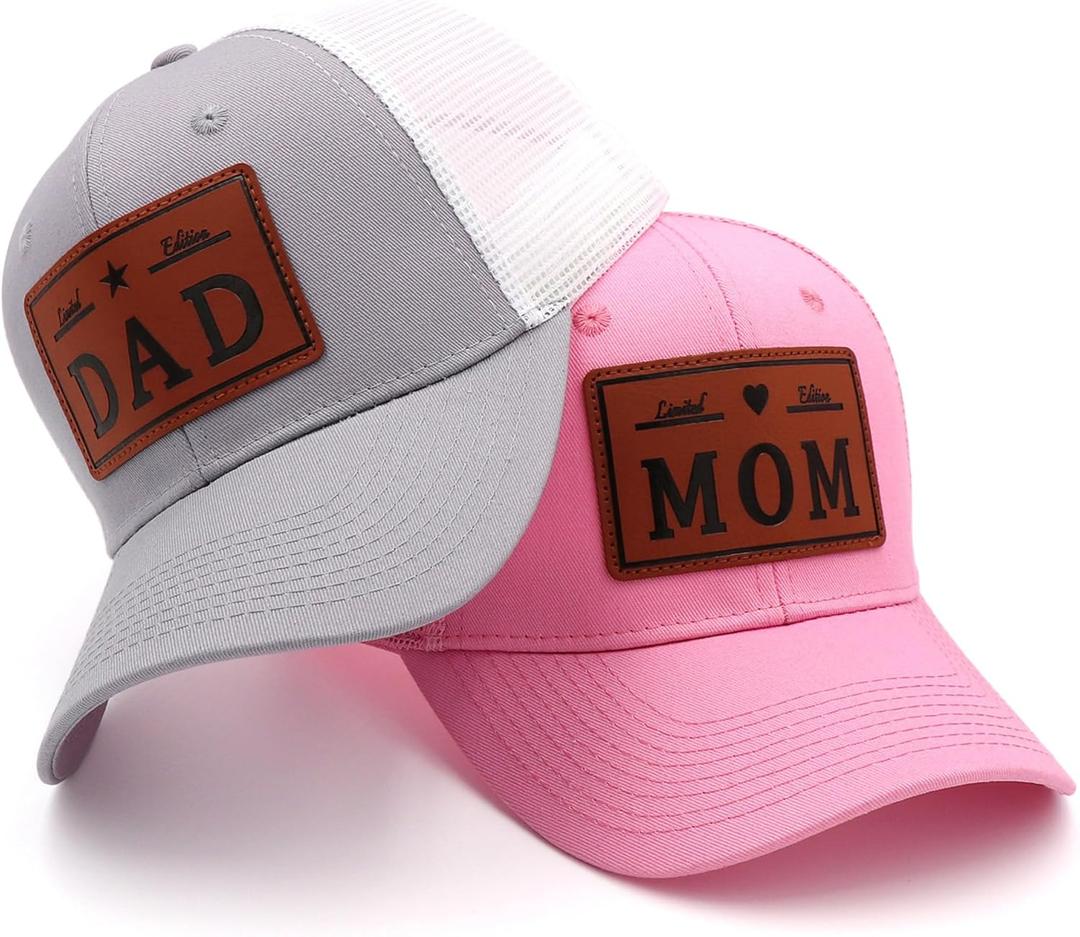 Mom and Dad Hats New Parents Gifts for Couples Baseball Mom Dad Hats for Men Women Dad Gang Hats for Men New Dad Gifts (M)