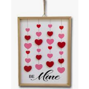 Holiday Home Hearts Be Mine Wood Wall Sign 2pcs 14inch