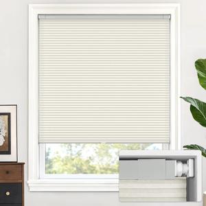 LazBlinds Cordless Cellular Shades, No Tools No Drill Light Filtering Honeycomb Shades Pleated Blinds for Windows, 21'' W x 64'' H, Dovy Grey
