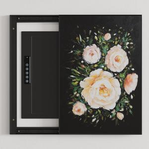 Grimtron 21x30 Black Wall Safe Cover, Left Or Right Slide Design Pull And Push Picture Frame For Hidden Wall Safes, Gifts for Men and Women