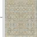 9X12 Amber Gold Area Rug, Vintage Boho Distressed Large Floor Rug, Machine Washable Non Slip Low Pile Lightweight Carpet for Living Room Bedroom Dining Room, Soft Indoor Home Decor