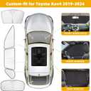 ZATOTOO Car Window Shades Toyota RAV4 2019-2024 Custom Sun Shades Full Set Front Side Rear Triangle Window Covers Total Blackout Privacy & UV Protection Heat Blocking for Camping Napping Long Parking