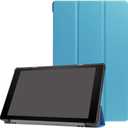 for Amazon All-New Kindle Fire HD10 7th 9th Generation Smart Cover, Ultra Slim Folio Stand Auto Sleep/Wake Up Leather Case for All New Fire HD 10 (2017 2019 Release) 10.1 inch (2-Light Blue)